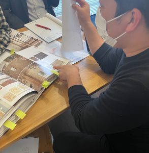 バーカウンターの打ち合わせ